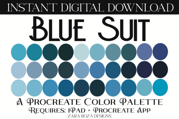 Blue Suit Procreate Color Palette Guide