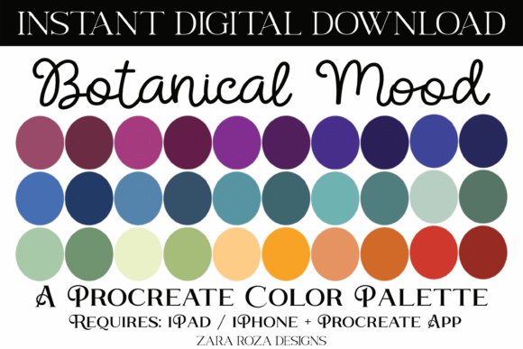 Botanical Mood Procreate Color Palette: Elevate Your Digital Art with Rustic Pastels