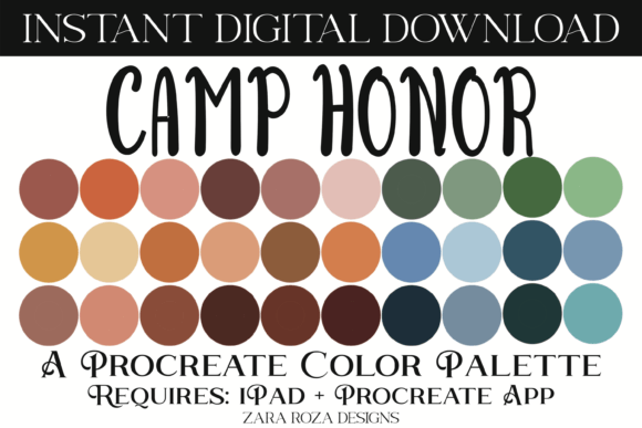 Camp Honor Procreate Color Palette Guide