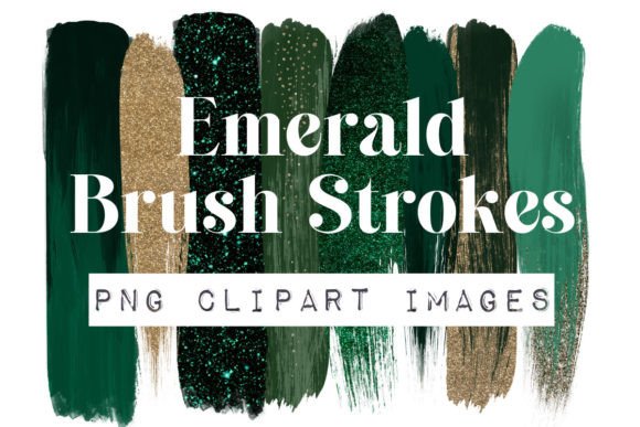 Emerald PNG Brush Strokes CLIP ART: A Versatile Design Resource
