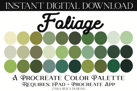 Foliage Procreate Color Palette: A Vibrant 30-Color Collection for Digital Artists