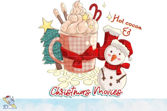 Hot Cocoa Christmas Movies: A Cozy Digital Art Print
