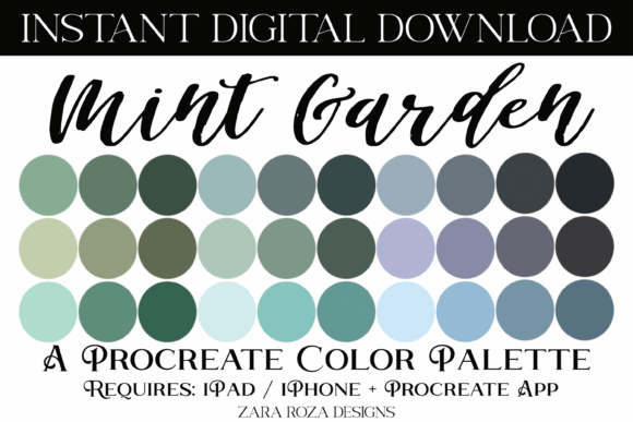 Mint Garden Procreate Color Palette
