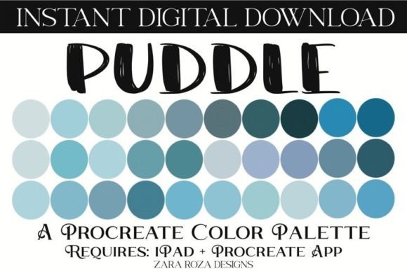 Puddle Procreate Color Palette: 30 Swatches for iPad