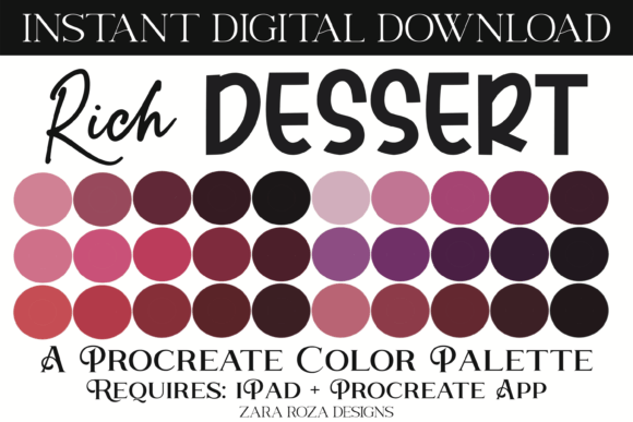 Rich Dessert Procreate Color Palette: Elevating Digital Art with Sweet Aesthetics