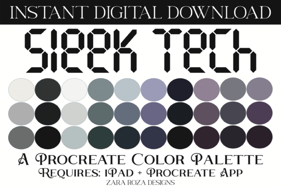 Sleek Tech Procreate Color Palette: A Cyberpunk Guide