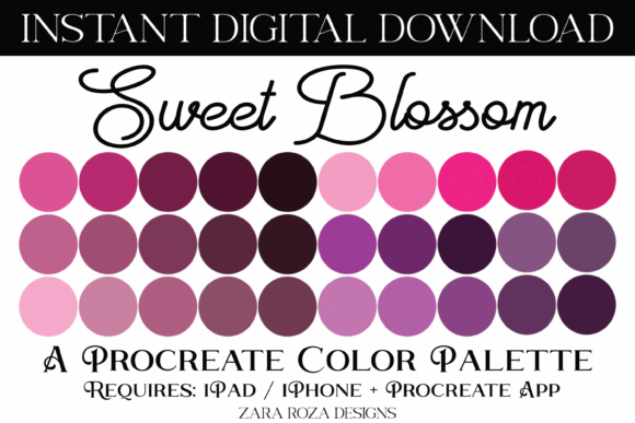 Sweet Blossom Color Palette for Procreate