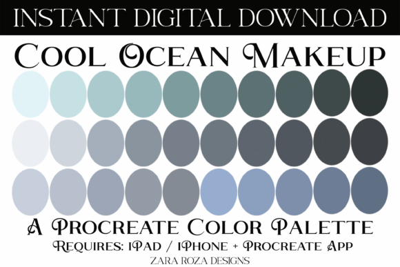 Unlock Your Creative Potential with the Cool Ocean Makeup Procreate Palette