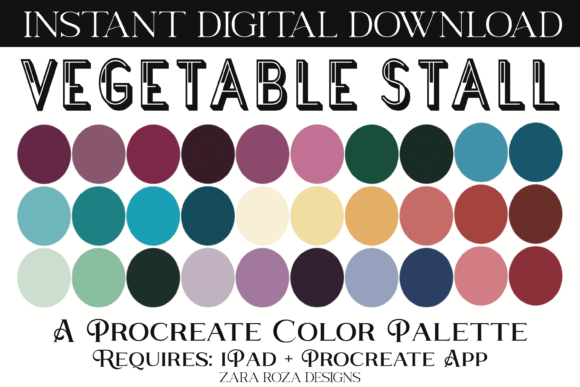 Vegetable Stall Procreate Color Palette: A Vibrant Digital Art Resource for Creators