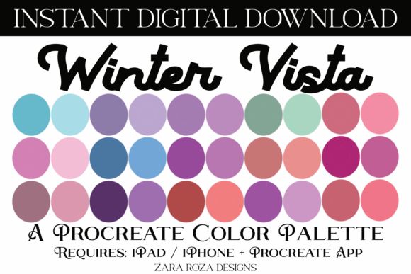 Winter Vista Procreate Color Palette: Elevate Your Digital Art with Rustic Pastels