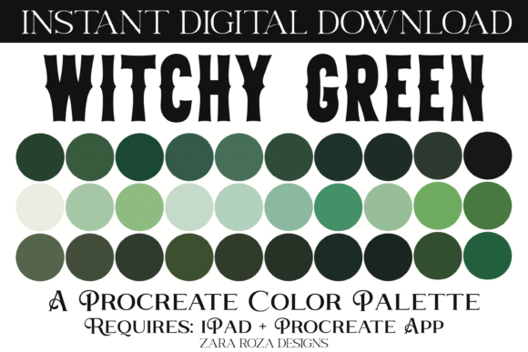Witchy Green Procreate Color Palette: A Guide to Magical Digital Artistry